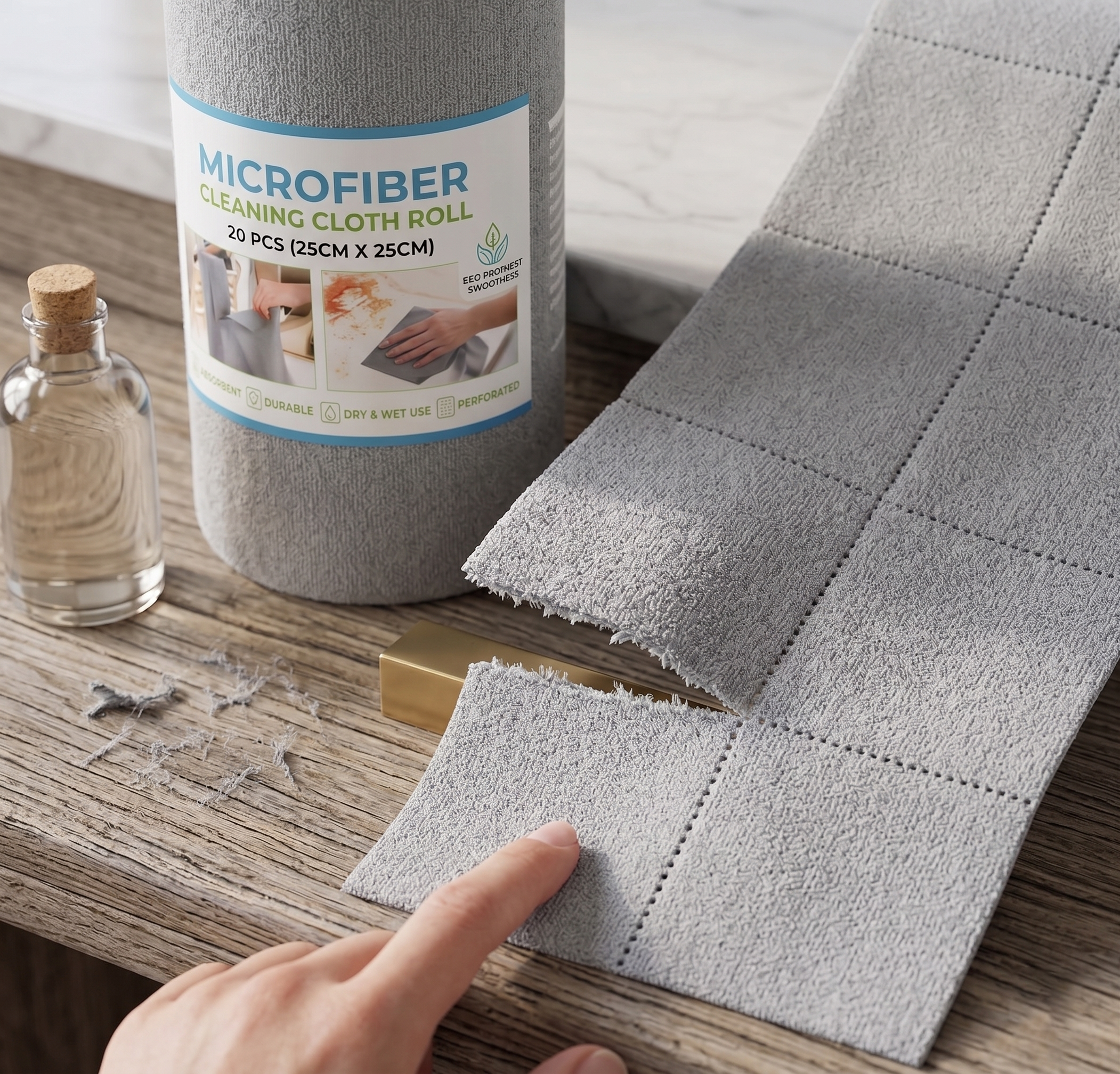MICROFIBER CLEANING CLOTH ROLL 20 PCS (25X25CM)