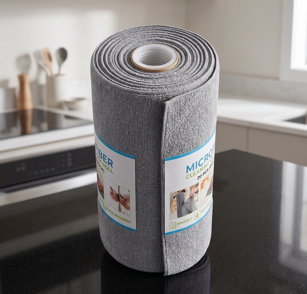 MICROFIBER CLEANING CLOTH ROLL 20 PCS (25X25CM)